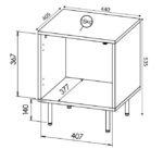 Bedside Tables Hole Wooden White / Black 2 Pieces 44x40.5x53.5cm - Image 4