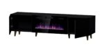RTV cabinet PAFOS EF with electric fireplace 180x42x49 black matt - Image 3