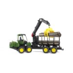 Bruder Τρακτέρ John Deere με Γερανό & 4 Κορμούς Τρακτέρ 1:16 Αγροτικό για 4+ Ετών