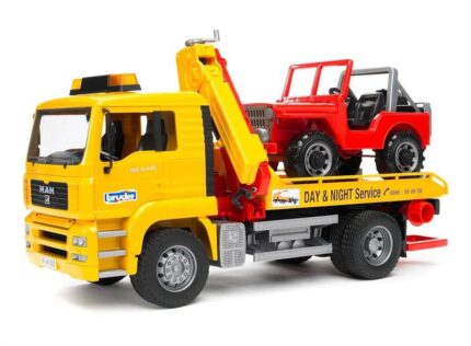 Bruder Man Roadside Assistance with Crane & Jeep Crane 1:16 for Ages 4+