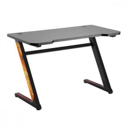 Gaming Office Wooden Black with Metal Legs 120x60x75cm