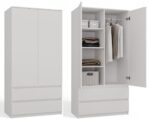 Double Door Wardrobe White - Image 6