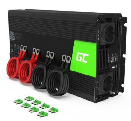 Green Cell Pure Sinusoid Inverter Αυτοκινήτου Καθαρού Ημιτόνου 2000W για Μετατροπή 24V DC σε 230V AC με 1xUSB