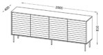 Cama 4D CORTINA chest of drawers 200x40x81 black - Image 3