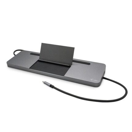 i-tec USB-C Docking Station with 4K PD Ethernet and Support for 3 Monitors Gray (C31FLATDOCKPDPRO)