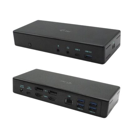 i-tec USB-C Docking Station with HDMI/DisplayPort 4K PD Ethernet and Support for 3 Monitors Black (C31QUATTRODOCKPD)