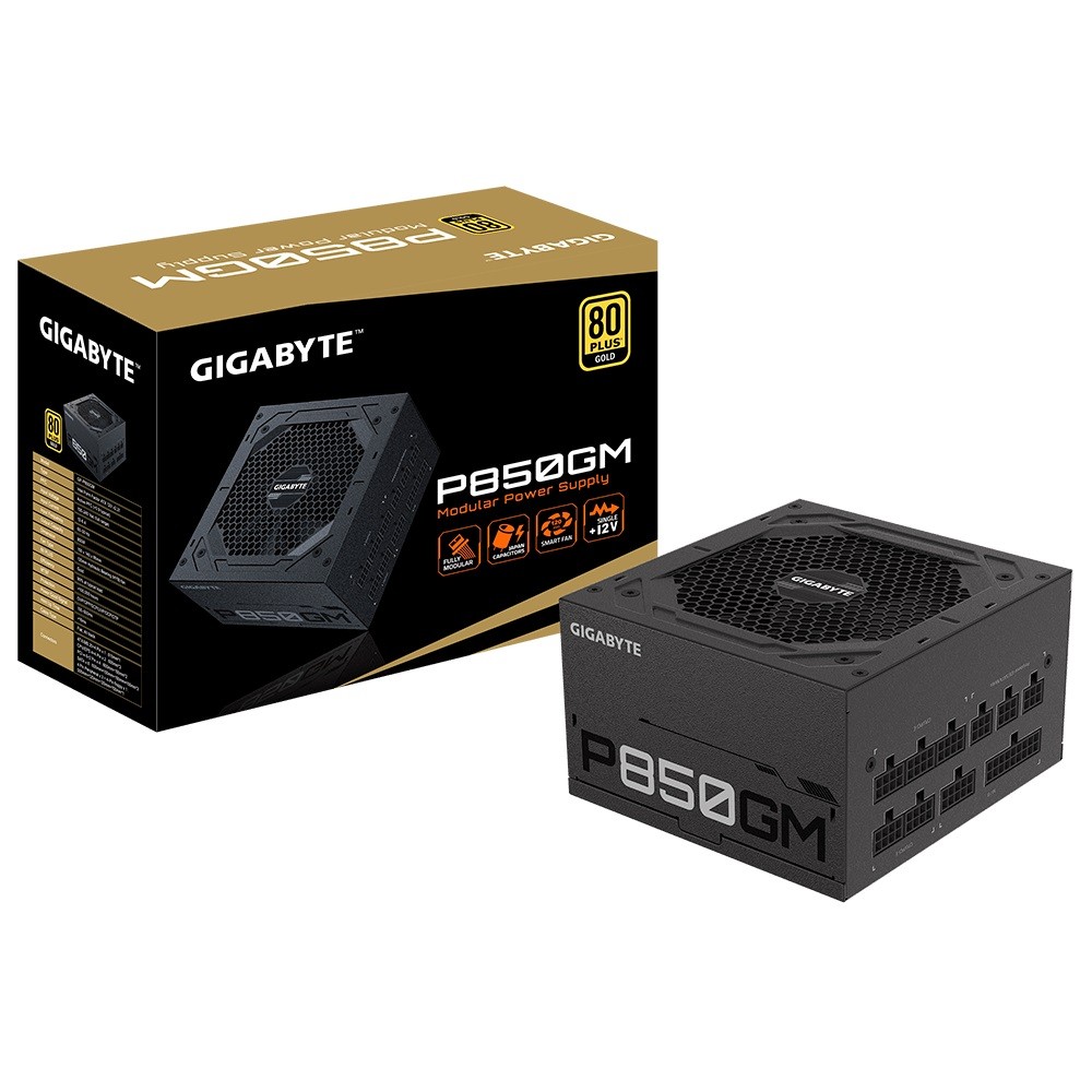 752122_1491228.jpeg Gigabyte P850GM 850W Black Computer Power Supply Full Modular 80 Plus Gold - Image 1