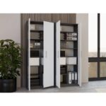 OLIV 2D CLOSED SHELVING UNIT  ANTHRACITE/WHITE SET