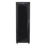 Szafa instalacyjna rack stojąca 19 37u 600x800 czarna, drzwi szklane lcd (Flat pack)