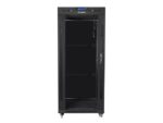 Szafa instalacyjna rack stojąca 19 27U 600x800 czarna, drzwi szklane LCD (Flat pack)