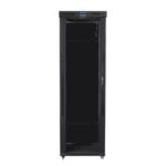 Szafa instalacyjna rack stojąca 19 47U 800x1000 czarna, drzwi szklane LCD (Flat pack)