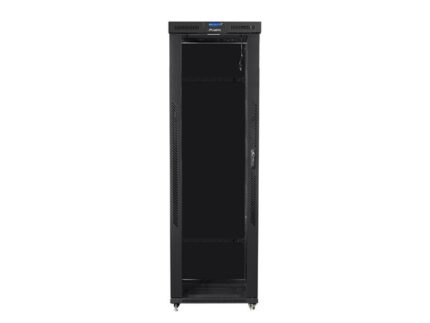 Szafa instalacyjna rack stojąca 19 47U 800x1000 czarna, drzwi szklane LCD (Flat pack)