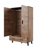 Double Door Wardrobe Lotta Black Velvet-Black Metal 120x76x176cm - Image 2