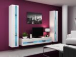 TV Stand Vigo New with LED Lighting White White Gloss L180xD30xH40cm - Image 5