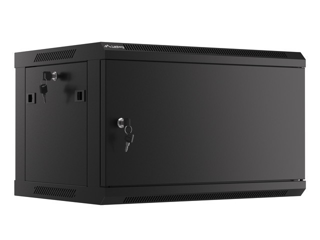 798086_1587124.jpeg Lanberg Wall Mounted Rack Cabinet 6U 60x60cm Black WF01-6406-00B - Image 1