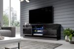 Cama TV cabinet QIU 160 MDF black gloss/black gloss - Image 5