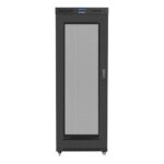 Szafa instalacyjna RACK stojąca 19 27U 800X1000 czarna LCD (FLAT PACK)