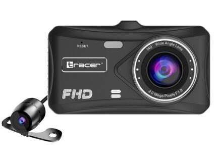 Tracer 4TS FHD CRUX 1080P Windshield Car DVR Set with Rear Camera, 4" Display with Suction Cup