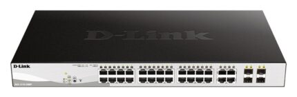 D-Link DGS-1210-28MP/E Managed L2 PoE+ Switch with 24 Gigabit (1Gbps) Ethernet Ports and 4 SFP Ports