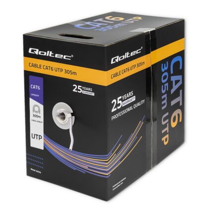 Qoltec U/UTP Cat.6 (Gigabit) Network Cable Ethernet 305m Gray