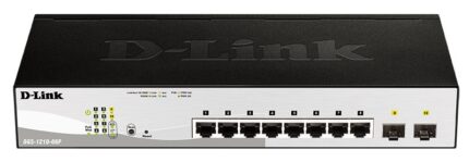 D-Link DGS-1210-08P Managed L2 PoE Switch with 8 Gigabit (1Gbps) Ethernet Ports and 2 SFP Ports