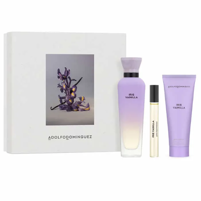 8410190634930.webp Adolfo Dominguez Iris Vainilla Eau De Parfum Spray 120ml Set 3 Pieces - Image 1