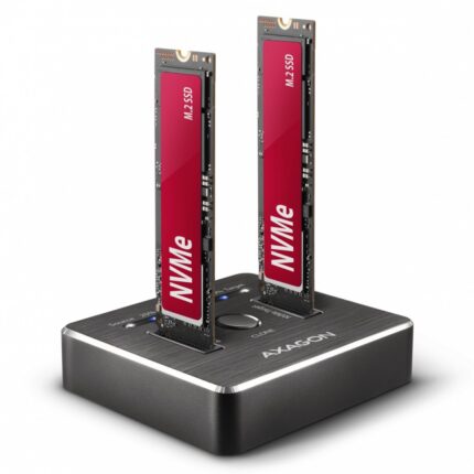 Axagon M.2 Storage Dual Us Docking Station for 2 Hard Drives PCIe M.2(2230)" / M.2(2242)" / M.2(2260)" / M.2(2280)" with Connection USB-C (ADSA-M2C)