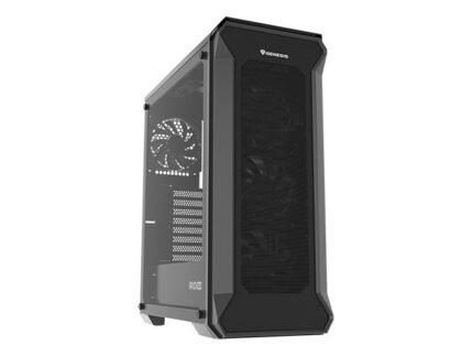 Genesis Irid 505F Gaming Midi Tower Computer Case with Side Window Black