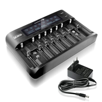 EverActive UC-800 Charger 8 Batteries Li-ion/Ni-MH Size AA/AAA/D/18650/16340/26650/14500