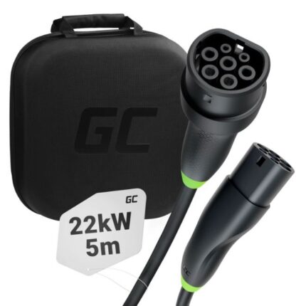 Green Cell Three-Phase Charging Cable 5m Type 2 - Type 2 EVKABGC01