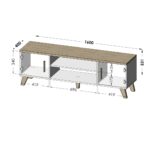 Cama TV stand LOTTA 160 2D2K white/sonoma