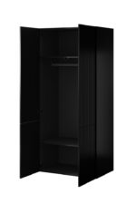 Double Door Wardrobe Pafos Black Matt 90x55.5x198.5cm - Image 2