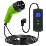 Qoltec Portable Single Phase Charger 3.5kW with Built-in Cable 5m Type 2