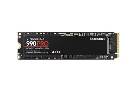 Samsung 990 Pro SSD 4TB M.2 Type with PCI Express 4.0 Connection and Heatsink PS5 Compatible MZ-V9P4T0BW