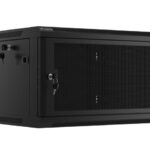 Szafa wisząca 19 cali 6U 600x450 drzwi perforowane (flat pack) czarna