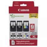 Canon PG-560 XL Original Photo Value Pack with 3 InkJet Printer Inks Black / Multiple (Color) (3712C012)