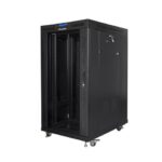 Szafa stojąca 19 cali 22U 800x1000 drzwi szklane LCD (flat pack) V2 czarna