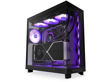 NZXT H6 Flow RGB Gaming Midi Tower Κουτί Υπολογιστή με Πλαϊνό Παράθυρο Μαύρο