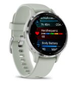 Garmin Venu 3S Stainless Steel 41mm Waterproof Smartwatch with Heart Rate Monitor (Silver Stainless Steel Bezel with Sage Gray Case and Silicone Band) - Image 2