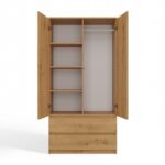 Double Door Wardrobe Oak 90x50x180cm - Image 9