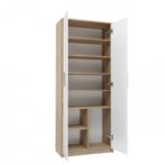 Oliv Office Storage Chipboard Cabinet Sonoma/White L74xW35xH180cm - Image 4