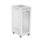 Szafa instalacyjna rack stojąca 19 cali 27U 600x800 drzwi perforowane LCD szara (Flat pack)
