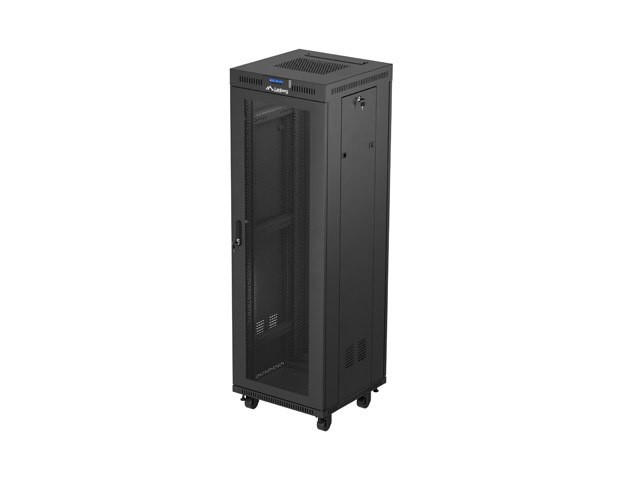 965315_1995623.jpeg Szafa instalacyjna rack stojąca 19 cali 37U 600x600 drzwi perforowane LCD czarna (Flat pack) - Image 1
