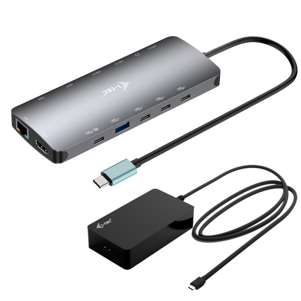 965460_2031118.jpeg i-tec USB-C Docking Station with HDMI 4K PD Ethernet and Support for 2 Monitors Silver (C31NANOTRIPLED140) - Image 1