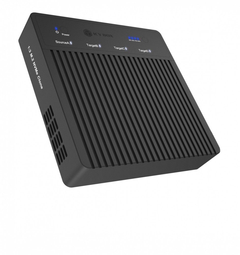 968089_2002363.jpeg Icy Box Storage Docking Station Ib-4013mcl-c4 4-bays M.2 Nvme Ssds 1:3 Clone Usb4 Black - Image 1