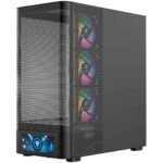 Modecom Volcano AQ500 Gaming Midi Tower Computer Case with Side Window and ARGB Lighting Black - Image 7