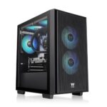 Thermaltake Versa H16 TG ARGB Gaming Micro Tower Computer Case with Side Window Black
