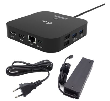 i-tec USB-C Docking Station with HDMI 4K PD Ethernet and Support for 2 Monitors Black (C31DUALHDMIDPD100)