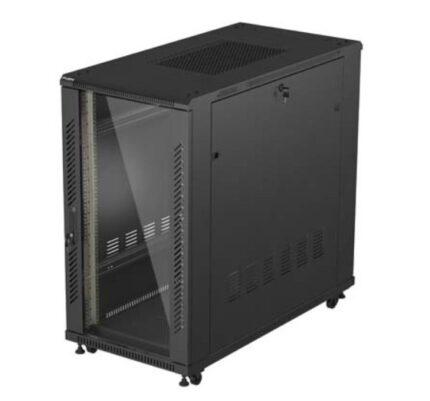Lanberg Server Cabinet Metallic Lanberg 19" Rack 22u 600x1200 Black Glass Doors