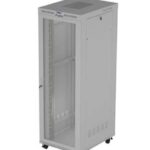 Szafa instalacyjna rack stojąca 19 cali 47U 800x1000 szara drzwi perforowane LCD (flat pack) V2